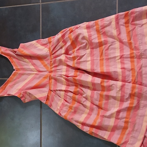 Lands End Orange Striped Dress - Picture 1 of 7